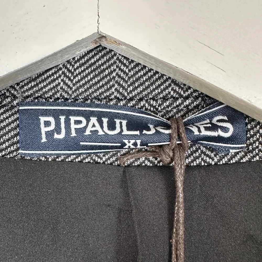 PJ Paul Jones Mens XL Blazer Grey Herringbone‎ Two Button Stretch Sport Coat NEW